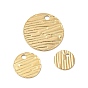 Ion Plating(IP) 304 Stainless Steel Charms, Flat Round Charm