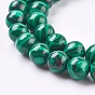 Synthetic Malachite Beads Strands, Round, Dyed