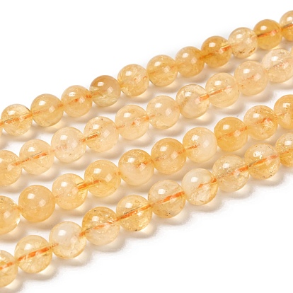 Citrine naturelle chapelets de perles, ronde