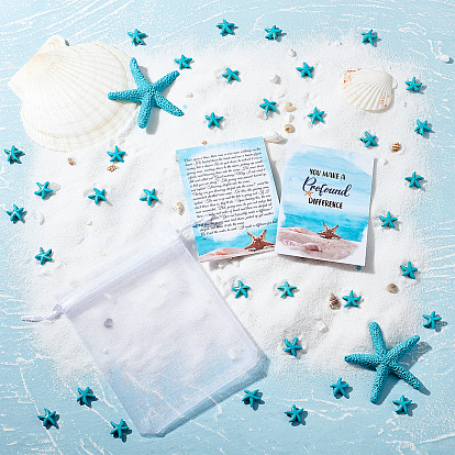 Olycraft diy estrella de mar sabiduría sonriente gracias kit de regalo, incluye cuentas turquesas sintéticas de estrella de mar, tarjeta de papel, Bolsas de organza de regalos