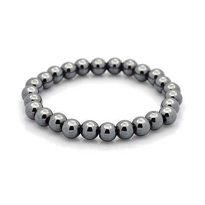 Non-magnétiques bracelets hématite perles balle en stretch pour un cadeau de Saint-Valentin