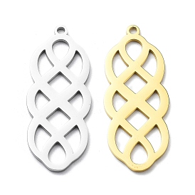 304 Stainless Steel Pendants, Laser Cut, Knot Charm