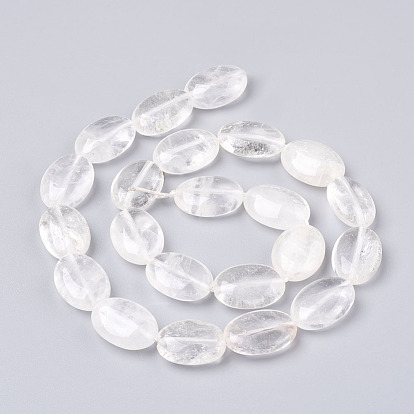 Brins de cristal de perles de quartz naturel, ovale