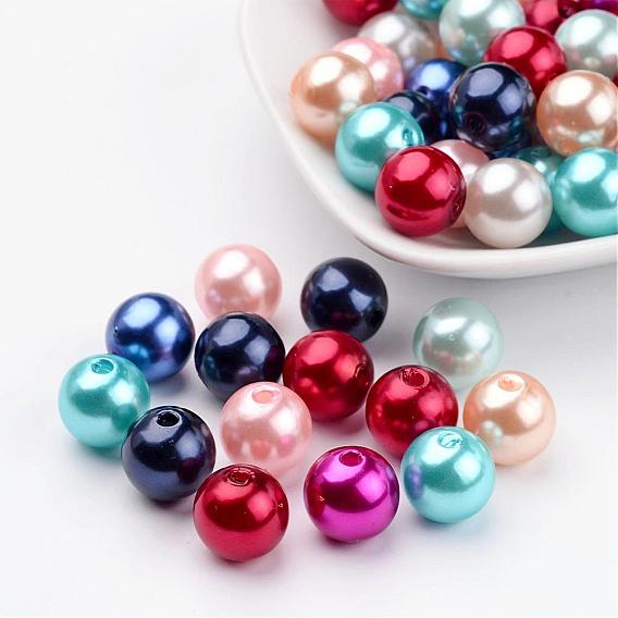 Opaque Acrylic Beads, Imitation Pearl Style, Round