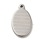 304 Stainless Steel Pendants, Oval with Sun Charms