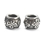 304 Stainless Steel European Beads, Large Hole Beads, Barrel with Knot