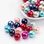 Abalorios de acrílico opacos, estilo de perlas de imitación, rondo