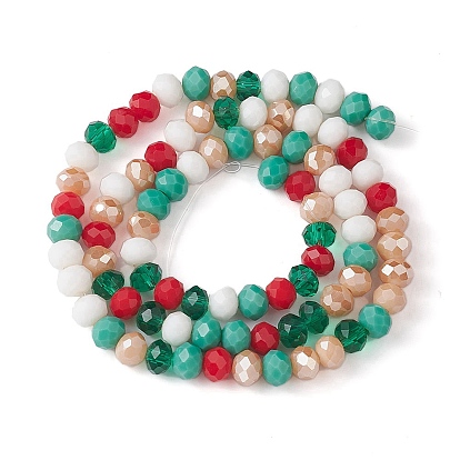 Brins de perles de verre sur le thème de Noël, facette, abaque