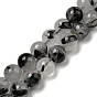 Grade A Natural Tourmalinated Quartz/Black Rutilated Quartz Beads Strands, Round