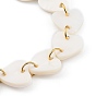 Heart Natural Freshwater Shell Links Bracelets, with 304 Stainless Steel Heart Pendants & Lobster Claw Clasps
