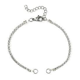 Fer strass strass chaînes fabrication de bracelets, avec 304 anneaux de saut ouverts en acier inoxydable