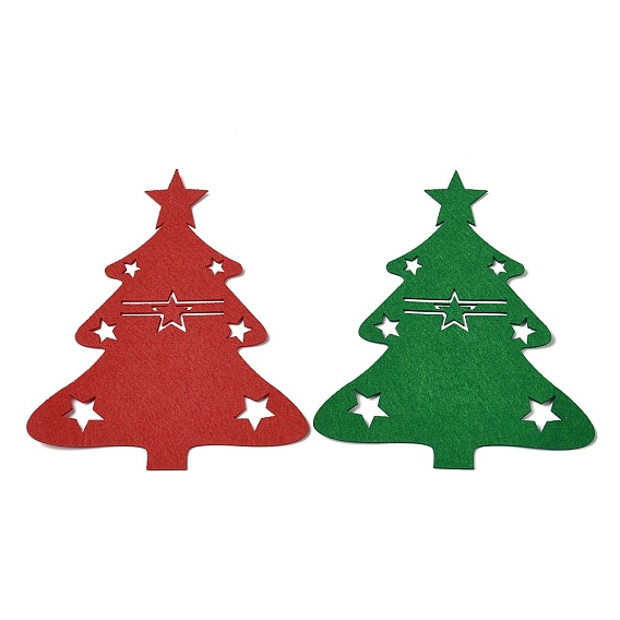 Christmas Themed Felt Tableware Holders, for Fork Spoon Knife Storage Party Table Dinner Decoration Supplies, Christmas Tree