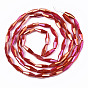 Electroplate Glass Beads Strands, AB Color Plated, Faceted Bicone