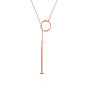 SHEGRACE 925 Sterling Silver Lariat Necklace, with Ring and Bar Pendant
