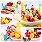 Selecciones de fruta desechables de plástico, tenedor con forma de animal/ojo de estilo de dibujos animados, conejo y elefante y jirafa