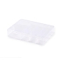 Plastic Removable Bead Containers, with Lid, 14 Compartments, Rectangle