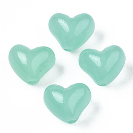 Imitation Jelly Acrylic Beads, Heart