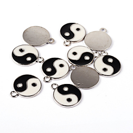 Colgantes del esmalte de la aleación del cinc, yin yang, en blanco y negro