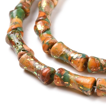 Natural Dolomite & Synthetic Imperial Jasper & Synthetic Opal Beads Strands, Dyed, Bamboo Stick