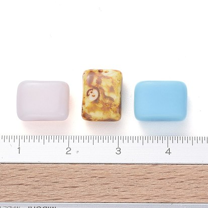 Perles de verre tchèques, rectangle