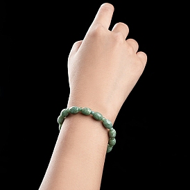 Natural Jadeite Oval Stretch Bracelets