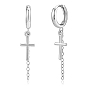 Серьги-кольца с крестом и обручем, позолоченные минималистичные серьги-капли с подвесками в виде креста, ювелирные изделия, подарок для женщин и мужчин