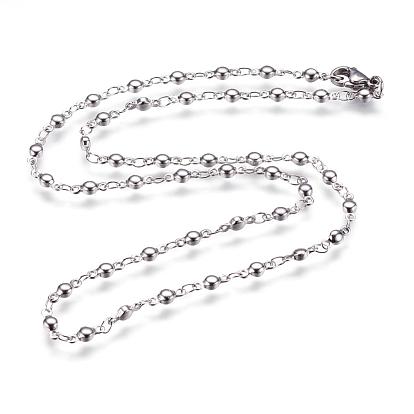 304 Stainless Steel Chain Necklaces, with Lobster Claw Clasps, Ion Plating (IP), Flat Round