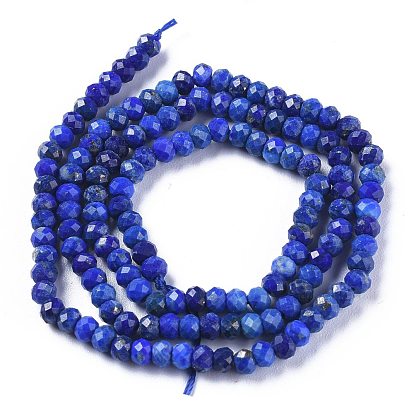 Natural Lapis Lazuli Beads Strands, Faceted, Rondelle