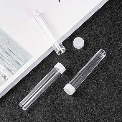 Clear Tube Plastic Bead Containers with Lid, 76x13.5mm