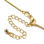 Collares de cadena de serpiente redondos de latón chapado de larga duración para mujer, sin plomo y cadmio
