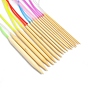 Conjuntos de agujas de tejer circulares de bambú, con tubo de plástico de colores