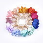 Iron Pendants, with Cloth and ABS Plastic Imitation Pearl, Flower, Golden