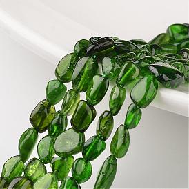 Natural Diopside Beads Strands, Chips, 6~12x5~8x4~6mm, Hole: 1mm, about 15.7 inch