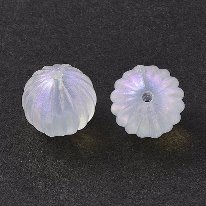 Transparent Acrylic Beads, Glitter Powder, Round