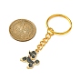 Porte-clés pendentif en alliage d'émail, avec des anneaux de fer, chien, chat et arête de poisson