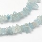 Chips Natural Aquamarine Beads Strands, 3~8x3~12x3~5mm, Hole: 1mm, about 32 inch