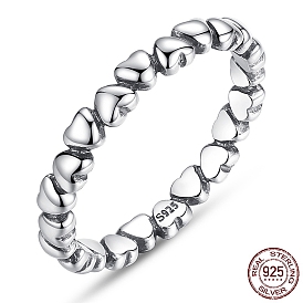 with 925 Stamp Thailand Sterling Silver Heart Band Finger Rings