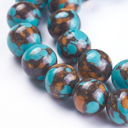 Synthetic Bronzite Beads Strands, Dyed, Round