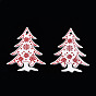 Grandes colgantes navideños de madera pintada con spray, con estampado a una cara, colgante de árbol de navidad con patrón de copos de nieve