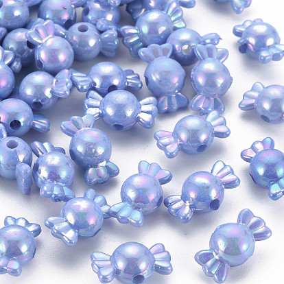 Opaque Acrylic Beads, AB Color, Candy