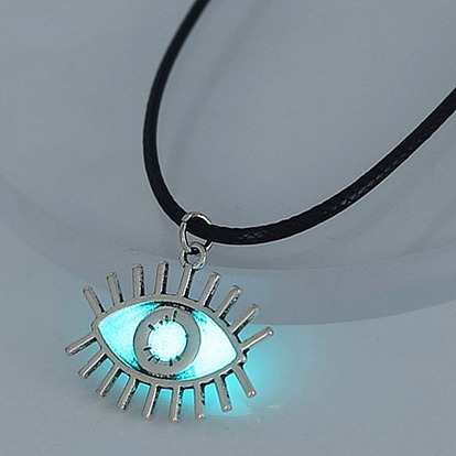 Luminous Alloy with Enamel Pendant Necklace for Women, Eye