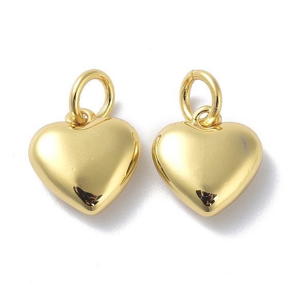 Brass Pendants, Long-Lasting Plated, with Jump Ring, Heart