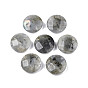 Natural Gemstone Connector Charms, Faceted, Flat Round