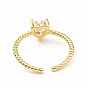 Открытое кольцо-манжета в форме сердца из прозрачного кубического циркония, украшения из латуни для женщин