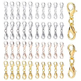 PandaHall Elite 160Pcs 2 Style Zinc Alloy/Stainless Steel Lobster Claw Clasps, Parrot Trigger Clasps, with Iron/Stainless Steel Jump Rings