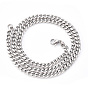 Men's 201 Stainless Steel Cuban Chain Necklace, with Lobster Claw Clasp and Jump Rings
