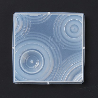 DIY Square Ripple Effect Display Base Silicone Molds, Resin Casting Molds, for UV Resin, Epoxy Resin Craft Making