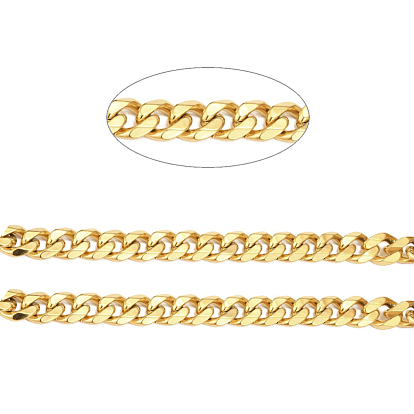 Cadenas de eslabones cubanos de oro para hombres, cadenas gruesas, 304 cadenas de acero inoxidable, sin soldar, con carrete