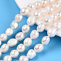 Hilos de perlas de agua dulce cultivadas naturales, perlas barrocas perlas keshi, dos lados pulidos