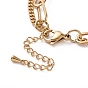 304 collar de múltiples capas de cadenas dobles de acero inoxidable con colgante de flor de perla de plástico para mujer